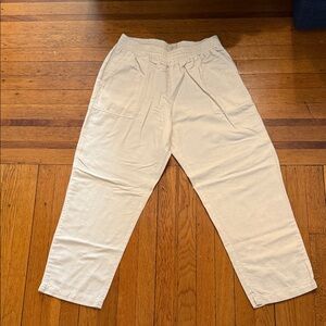 Tina Jo Linen Casual Drawstring Pants in Cream